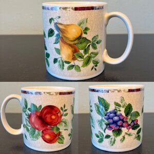 Vintage SAKURA Oneida Excell SONOMA Apples Grapes Pears Fruit Stoneware Mug